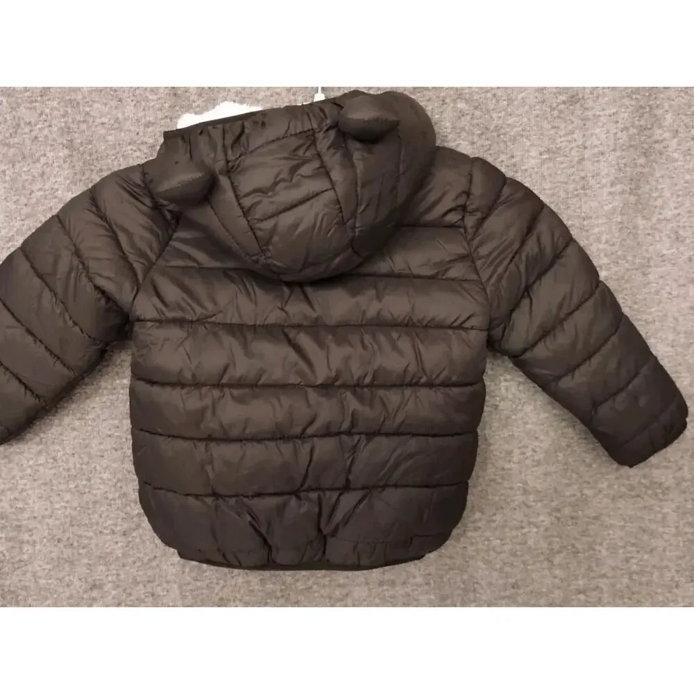 Cecorc Puff Jacket Baby 2T Puffer Coat Hooded Zip Black